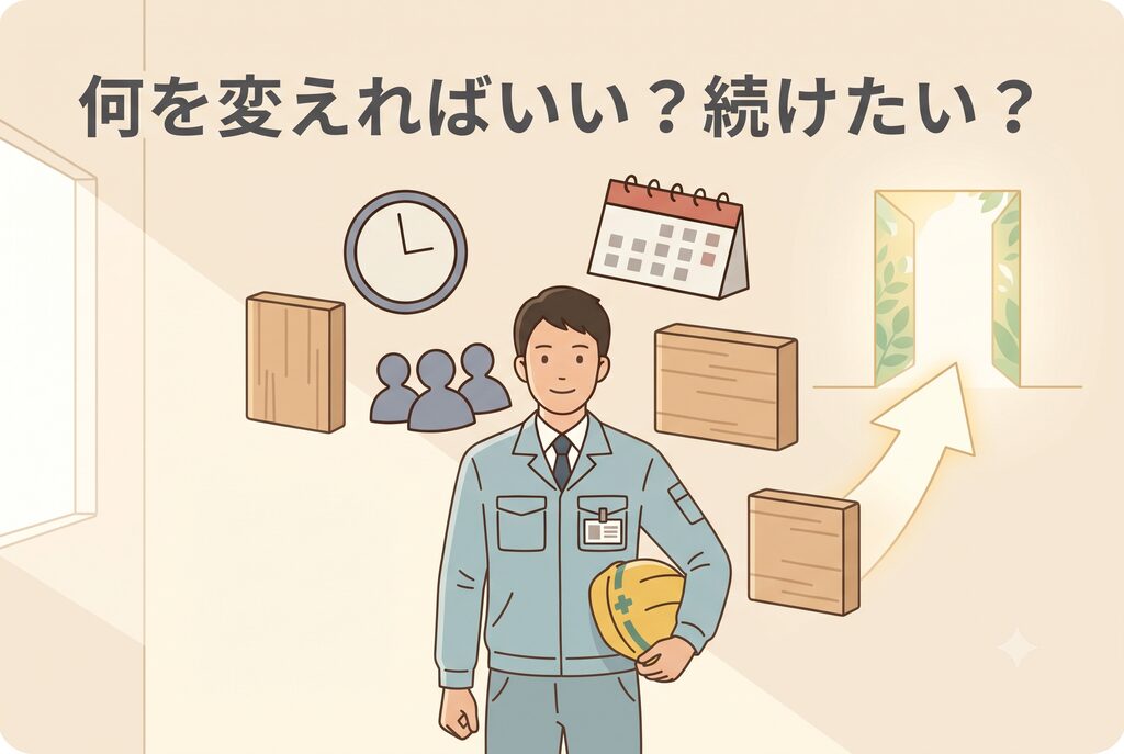 施工管理を続けるために何を変えればいいか考える人