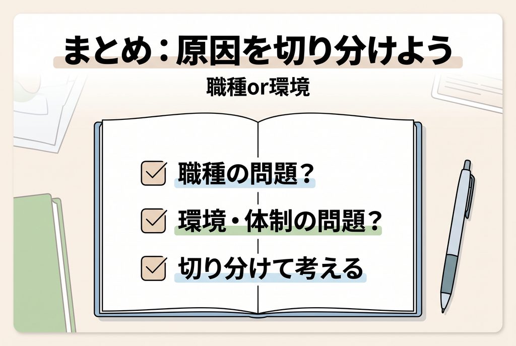 社内SEのきつさが職種そのものの問題か、会社の環境や体制の問題かを切り分けて考えるまとめ