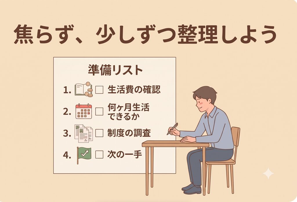 退職前に確認したい生活費・生活できる期間・利用できる制度・次の一手