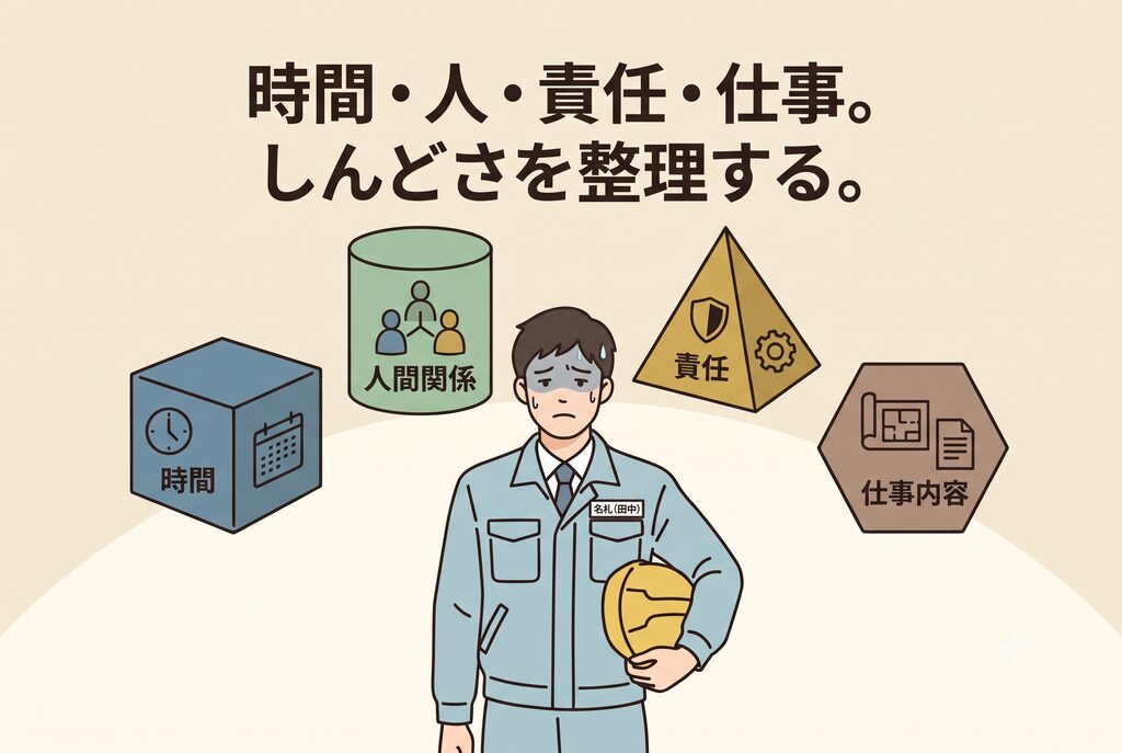施工管理で重なりやすい時間・人間関係・責任・仕事内容の負担